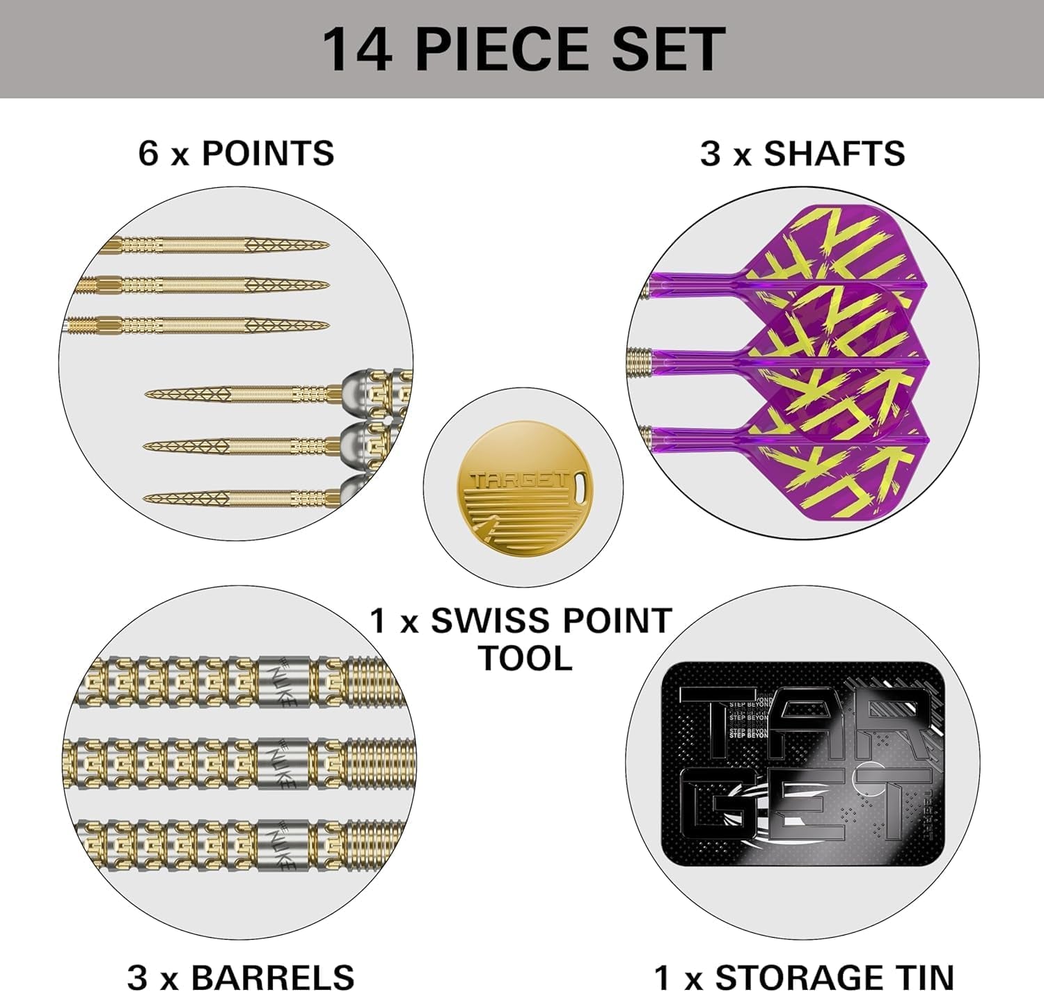 Luke Littler Gen 1 Prodigy Steel Tip Swiss Point Darts, 90% Tungsten, 22G/23G/24G | Generation 1 Gold Steel Tip Darts, G1 Player Edition Swiss Points Dart Sets, Flights and Shafts