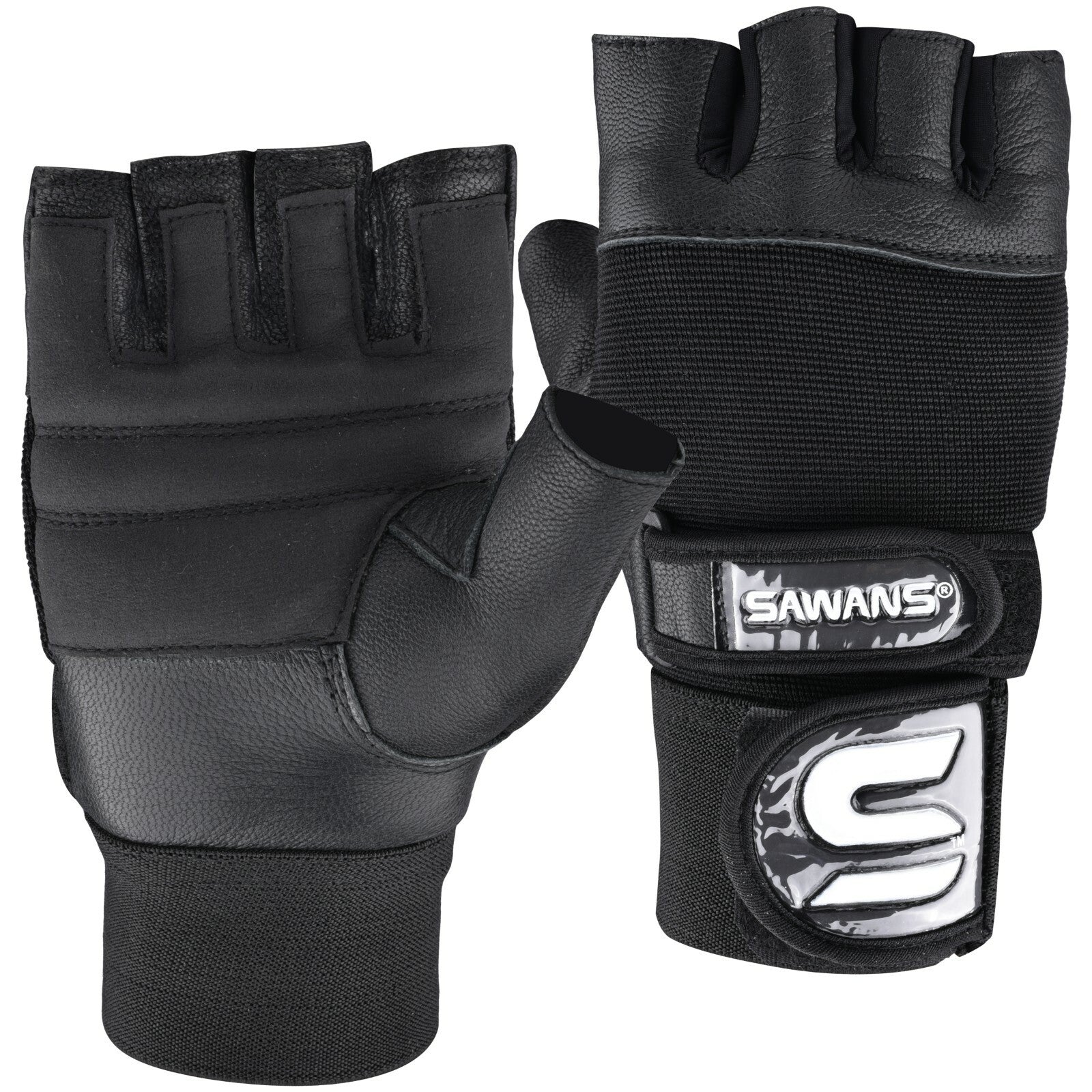 SAWANSÂ® Gym Weight Lifting Gloves Leather Training Straps Body Building Workouts