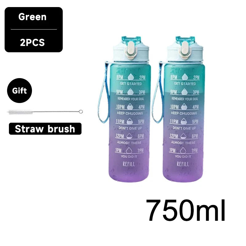 Water Bottle Motivational Sport Water Bottle Leakproof Drinking Bottles Outdoor Travel Gym Fitness Jugs for Kitchen