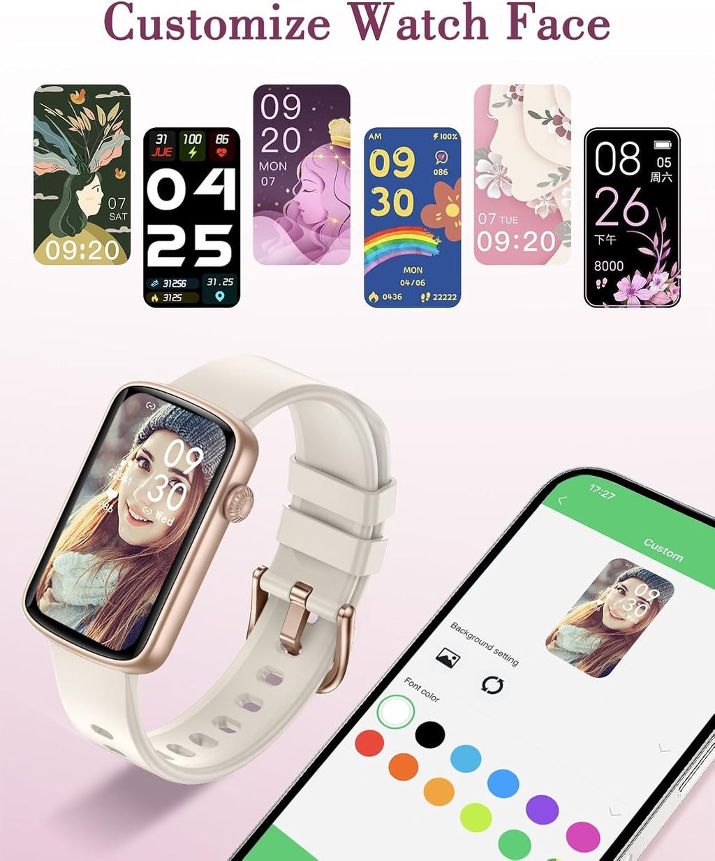 Smart Watches for Women,1.47 Inch HD Screen Fitness Tracker Watch with Heart Rate Spo2 Sleep Monitor Step Counter,Ip68 Waterproof,24 Sports Modes,Smart Notifications for Ios Android Phones
