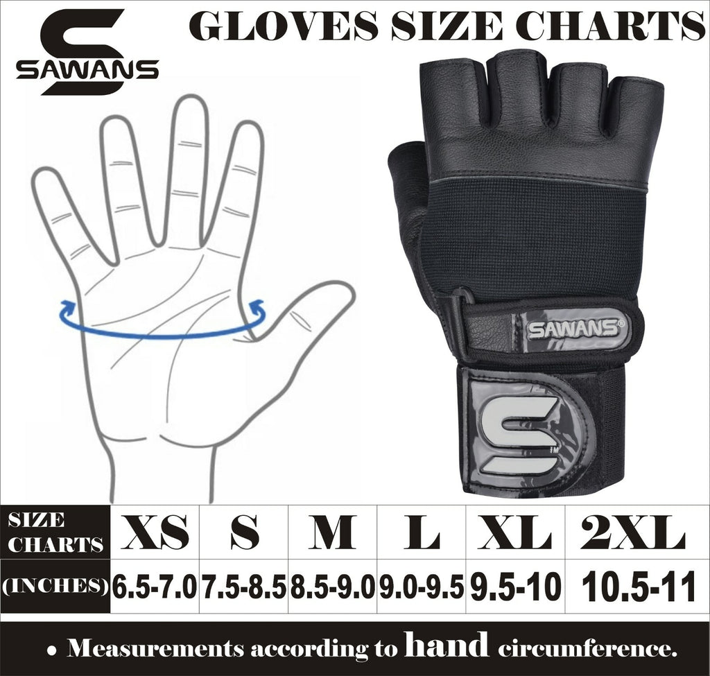 SAWANSÂ® Gym Weight Lifting Gloves Leather Training Straps Body Building Workouts