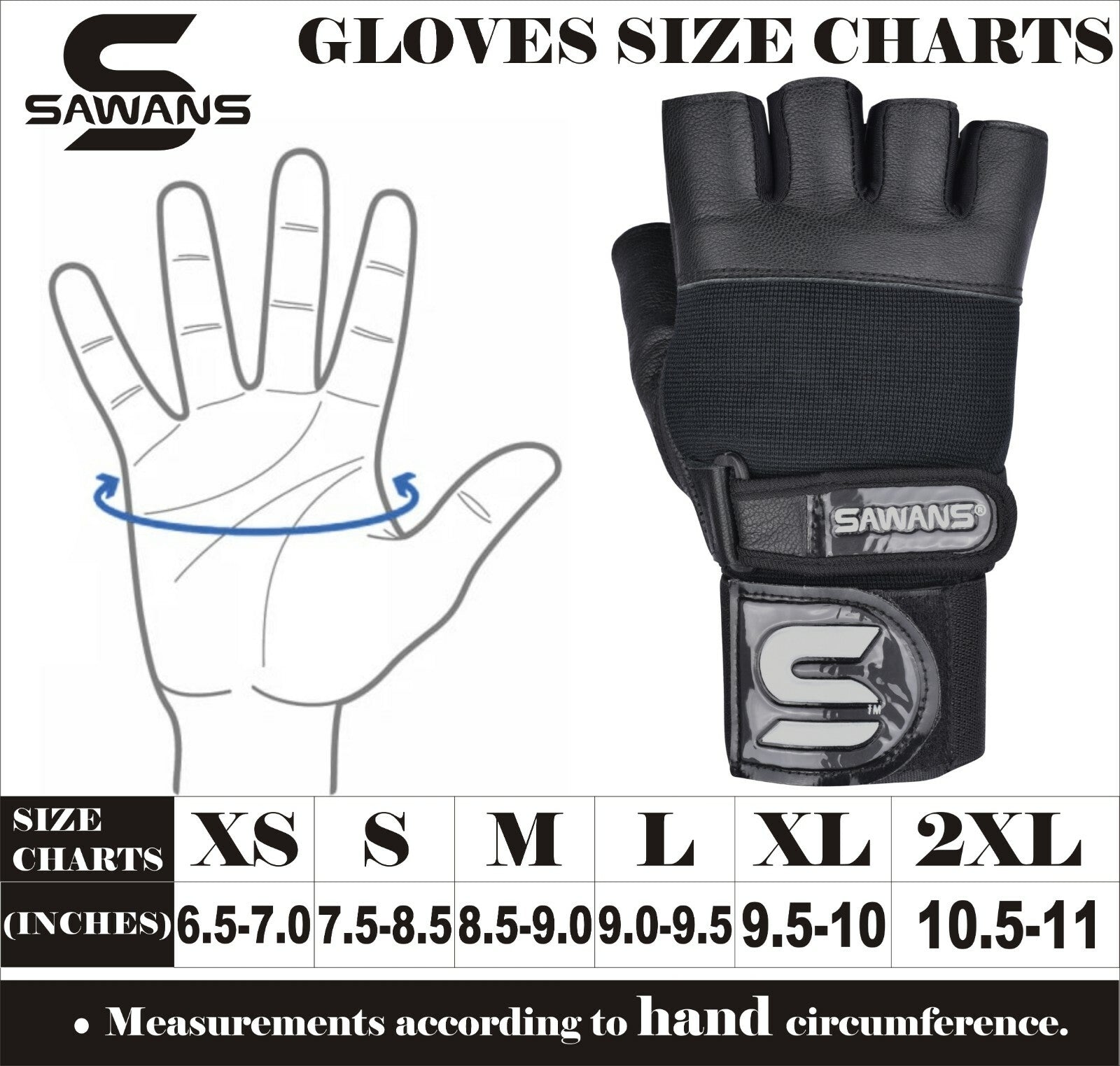 SAWANSÂ® Gym Weight Lifting Gloves Leather Training Straps Body Building Workouts