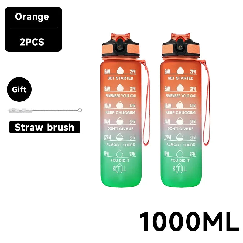 Water Bottle Motivational Sport Water Bottle Leakproof Drinking Bottles Outdoor Travel Gym Fitness Jugs for Kitchen