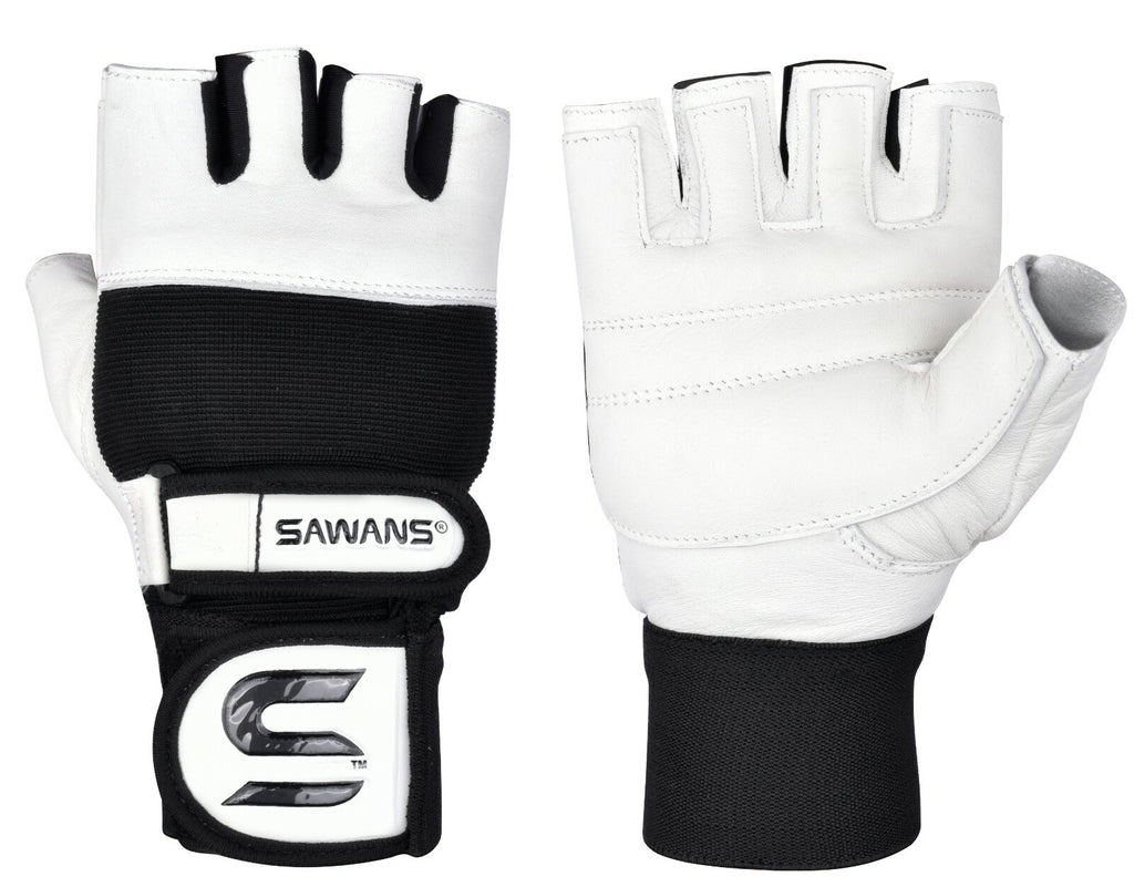 SAWANSÂ® Gym Weight Lifting Gloves Leather Training Straps Body Building Workouts
