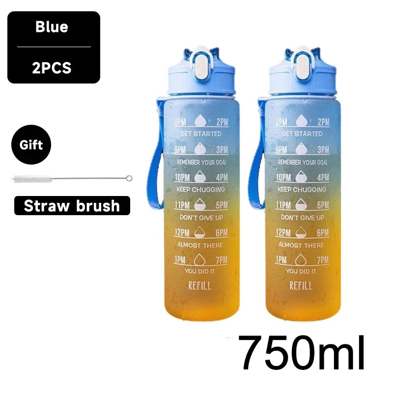 Water Bottle Motivational Sport Water Bottle Leakproof Drinking Bottles Outdoor Travel Gym Fitness Jugs for Kitchen