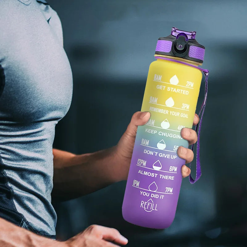 Water Bottle Motivational Sport Water Bottle Leakproof Drinking Bottles Outdoor Travel Gym Fitness Jugs for Kitchen