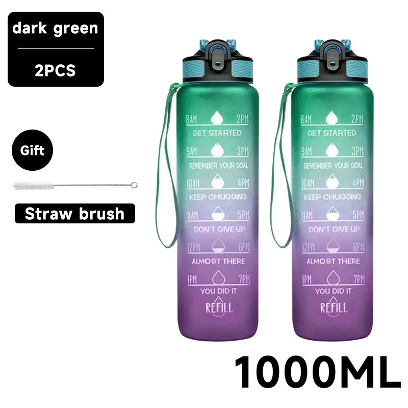 Water Bottle Motivational Sport Water Bottle Leakproof Drinking Bottles Outdoor Travel Gym Fitness Jugs for Kitchen