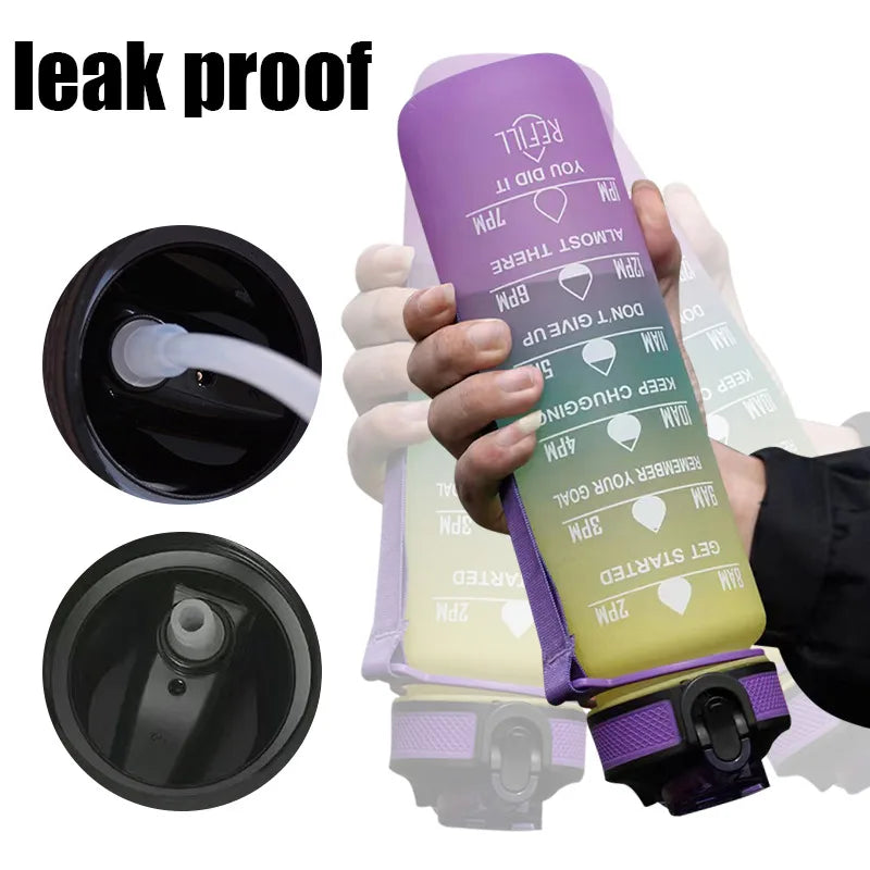 Water Bottle Motivational Sport Water Bottle Leakproof Drinking Bottles Outdoor Travel Gym Fitness Jugs for Kitchen