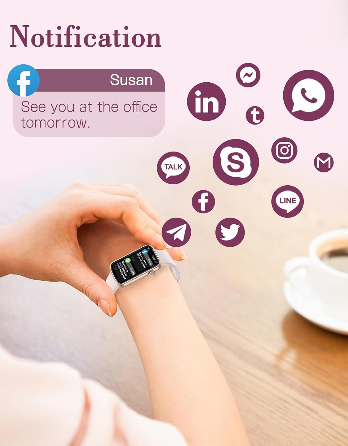 Smart Watches for Women,1.47 Inch HD Screen Fitness Tracker Watch with Heart Rate Spo2 Sleep Monitor Step Counter,Ip68 Waterproof,24 Sports Modes,Smart Notifications for Ios Android Phones