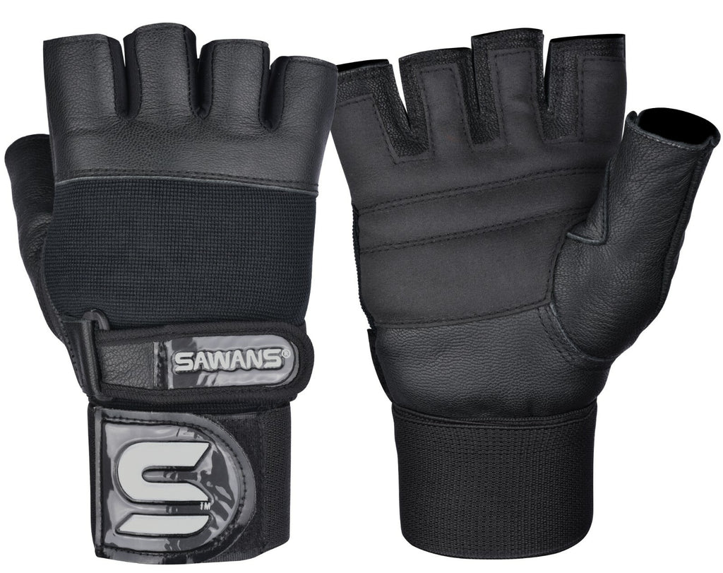 SAWANSÂ® Gym Weight Lifting Gloves Leather Training Straps Body Building Workouts