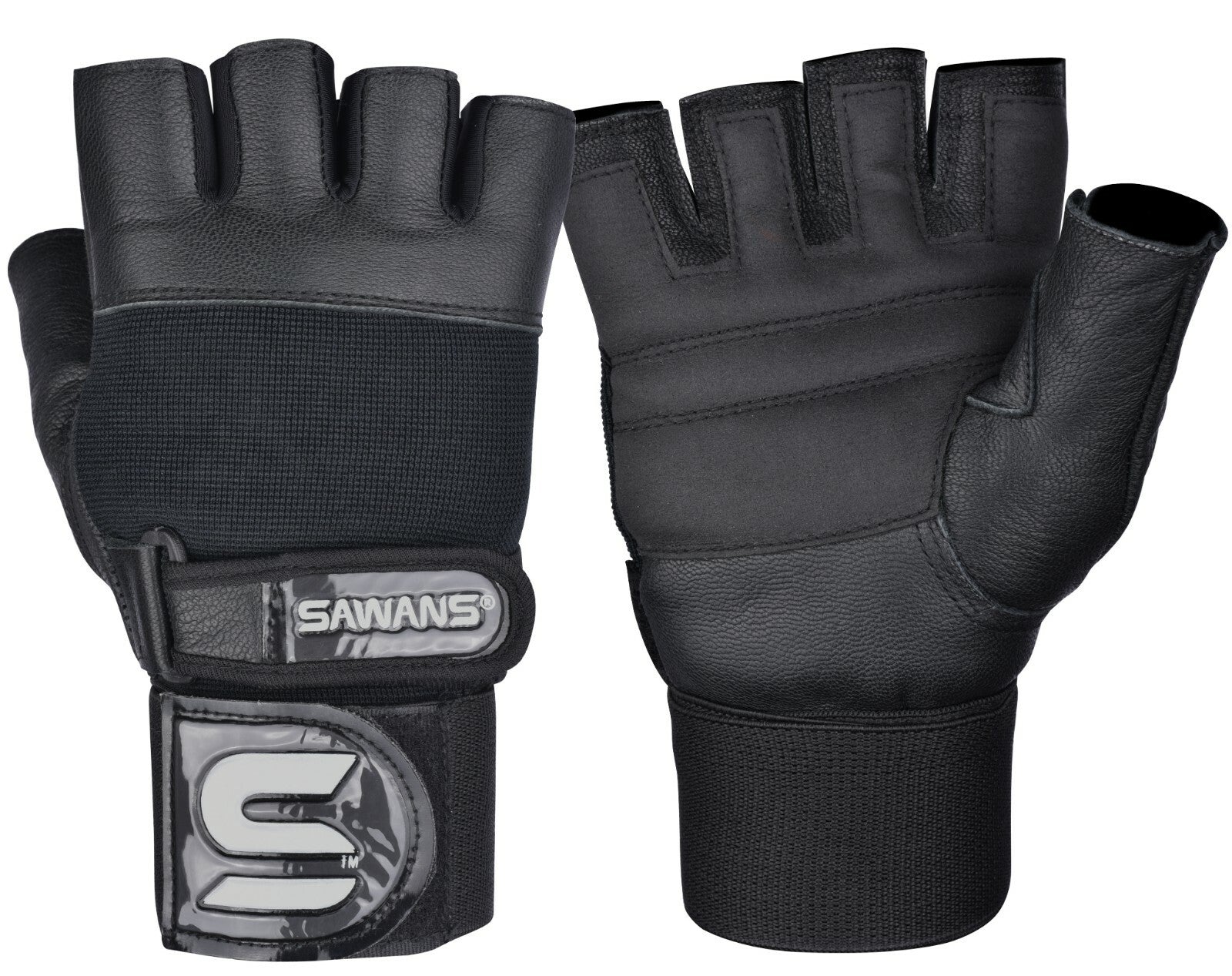 SAWANSÂ® Gym Weight Lifting Gloves Leather Training Straps Body Building Workouts
