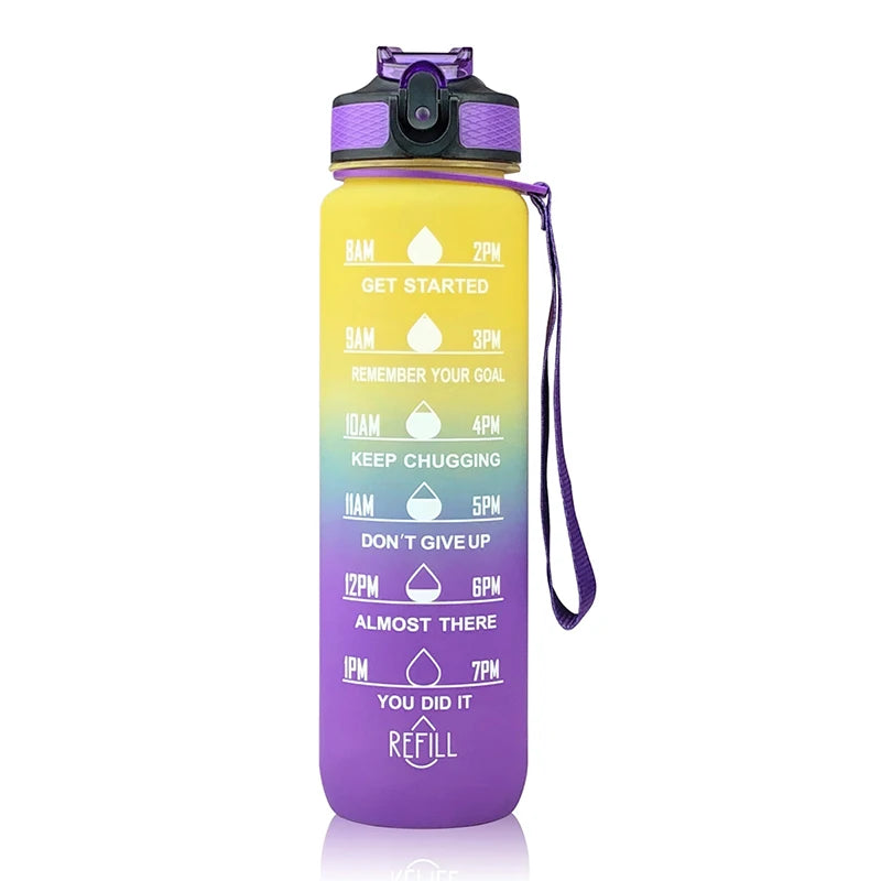Water Bottle Motivational Sport Water Bottle Leakproof Drinking Bottles Outdoor Travel Gym Fitness Jugs for Kitchen