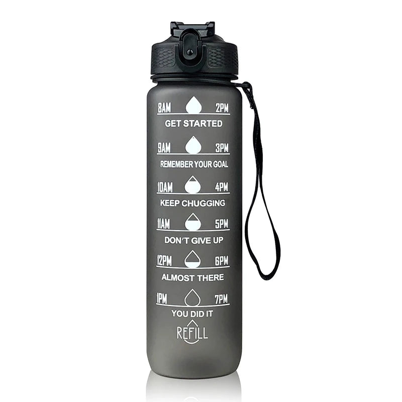 Water Bottle Motivational Sport Water Bottle Leakproof Drinking Bottles Outdoor Travel Gym Fitness Jugs for Kitchen