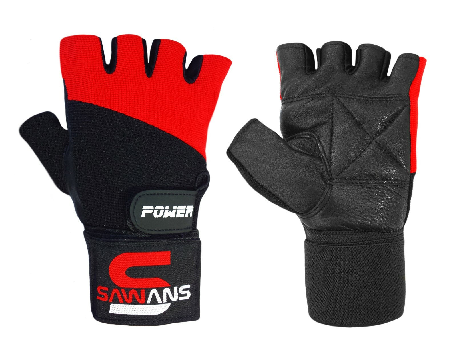 SAWANSÂ® Gym Weight Lifting Gloves Leather Training Straps Body Building Workouts