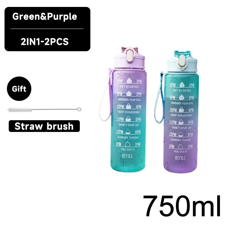 Water Bottle Motivational Sport Water Bottle Leakproof Drinking Bottles Outdoor Travel Gym Fitness Jugs for Kitchen