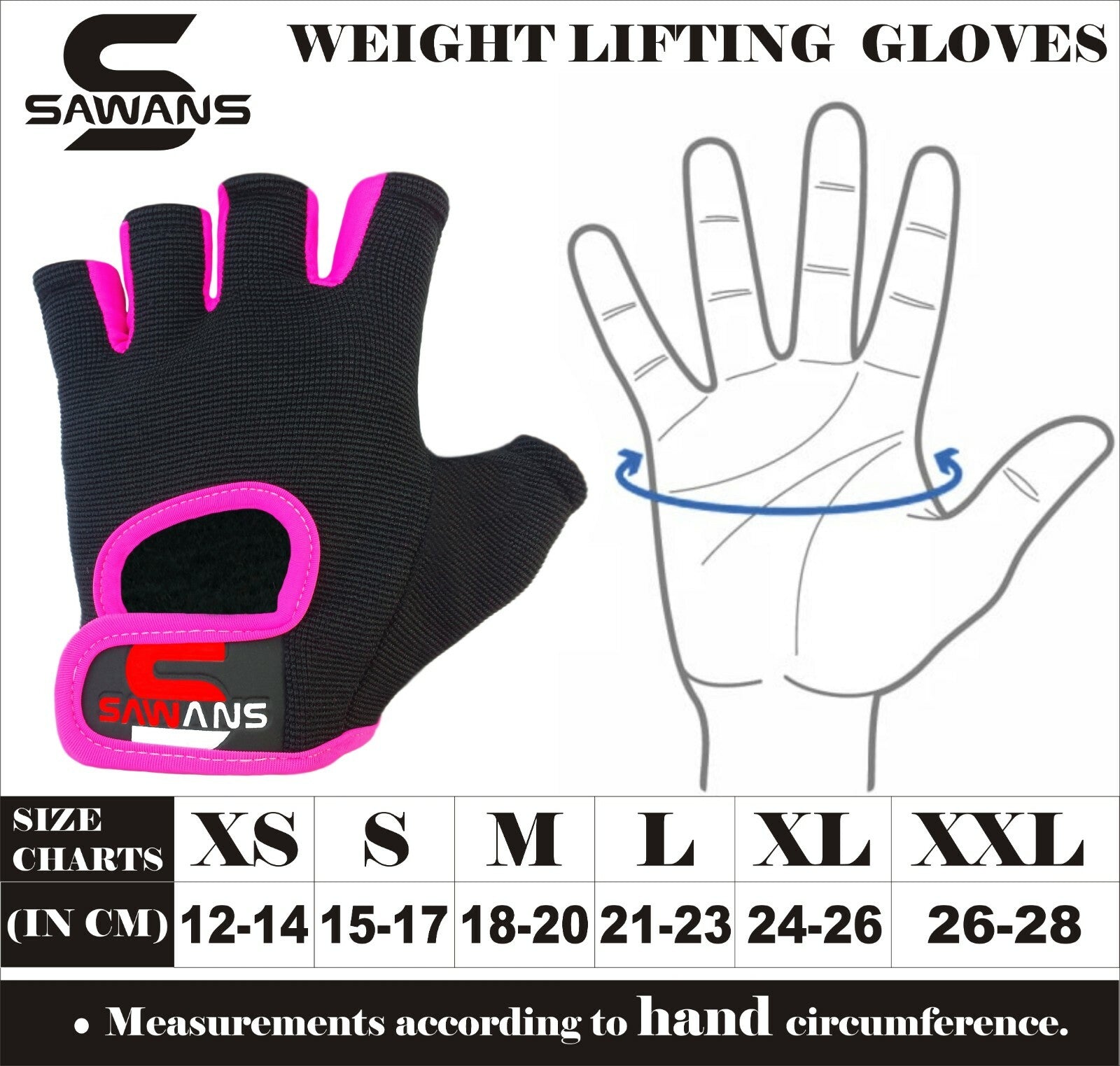 SAWANSÂ® Gym Weight Lifting Gloves Leather Training Straps Body Building Workouts