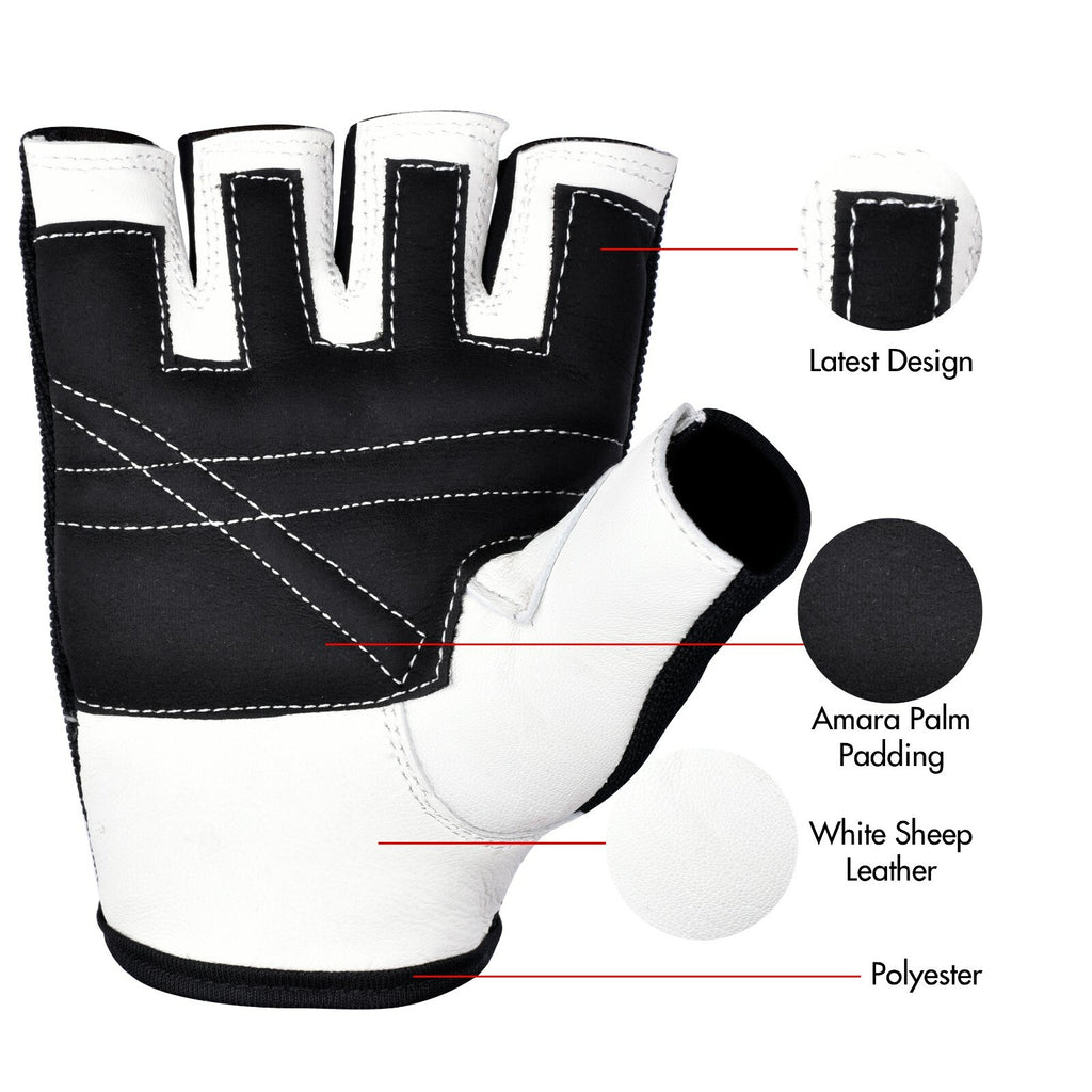 SAWANSÂ® Gym Weight Lifting Gloves Leather Training Straps Body Building Workouts