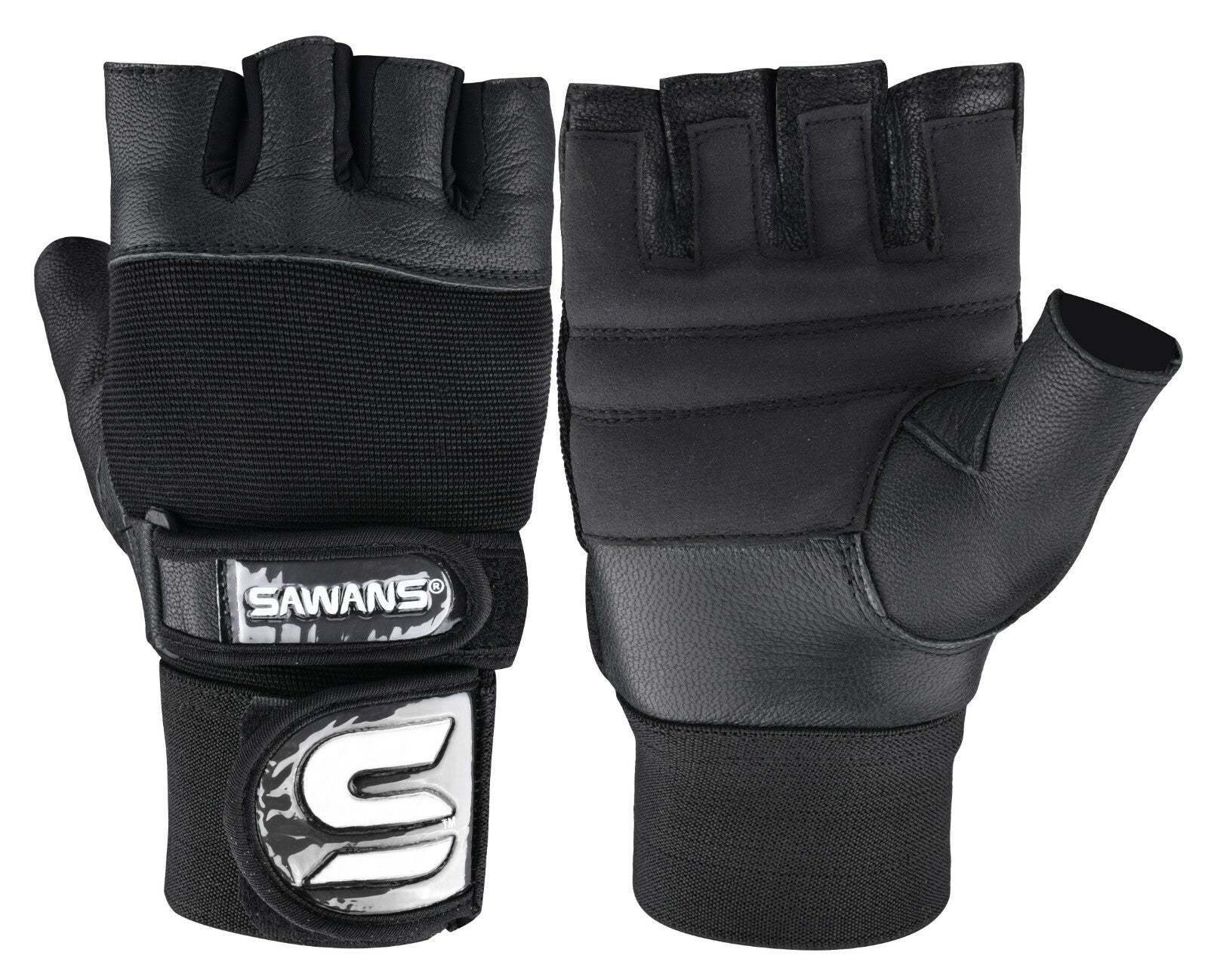 SAWANSÂ® Gym Weight Lifting Gloves Leather Training Straps Body Building Workouts