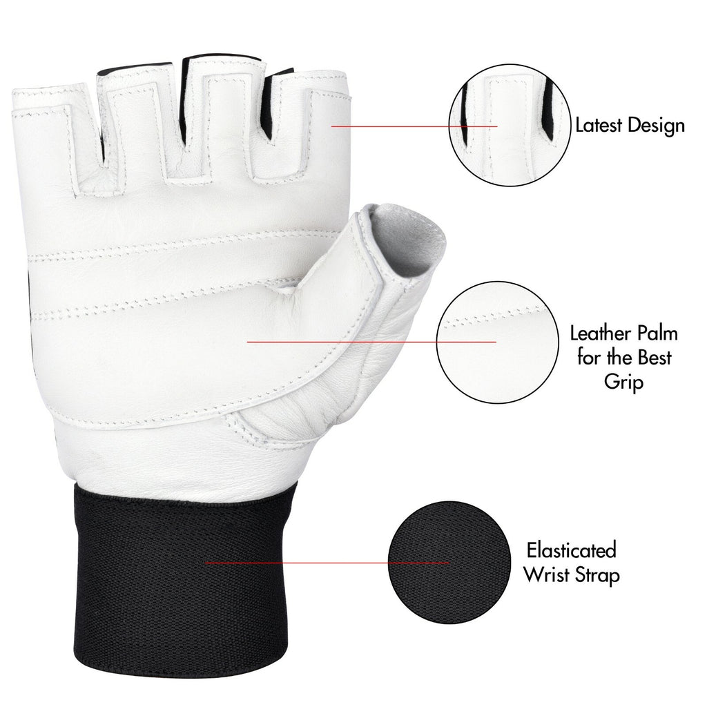 SAWANSÂ® Gym Weight Lifting Gloves Leather Training Straps Body Building Workouts