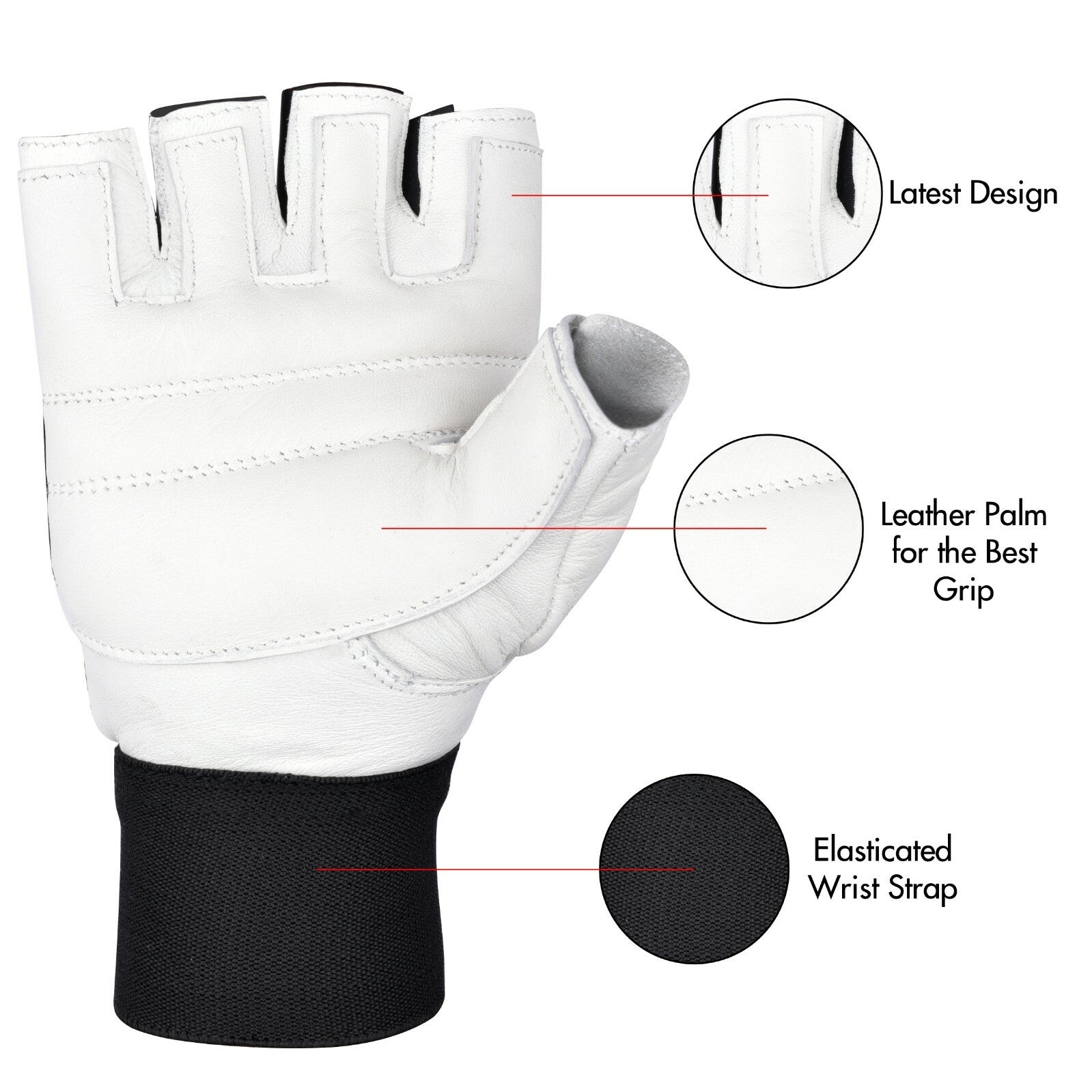 SAWANSÂ® Gym Weight Lifting Gloves Leather Training Straps Body Building Workouts