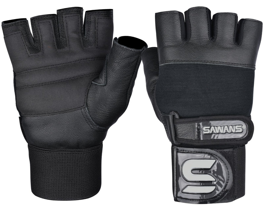 SAWANSÂ® Gym Weight Lifting Gloves Leather Training Straps Body Building Workouts