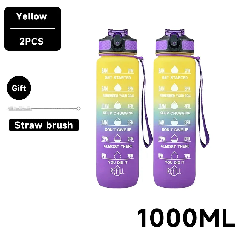 Water Bottle Motivational Sport Water Bottle Leakproof Drinking Bottles Outdoor Travel Gym Fitness Jugs for Kitchen