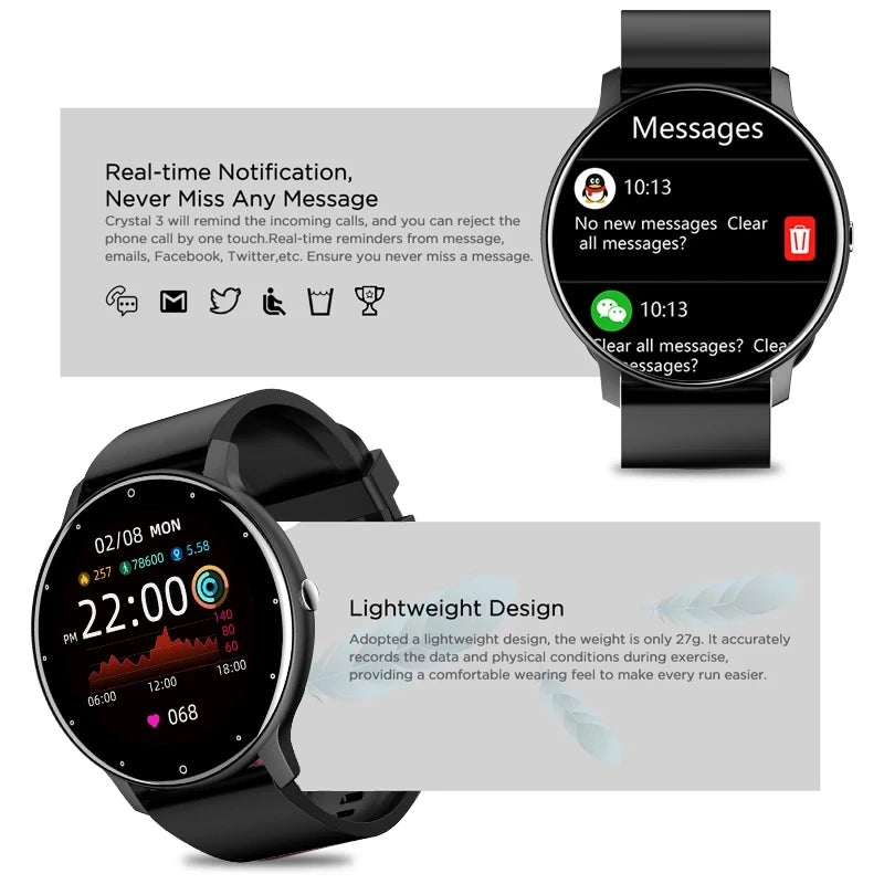 2026 Smart Watch Women Men Ladies Gift Sport Fitness Men Watches Heart Rate Monitor Waterproof Smartwatch for Android IOS