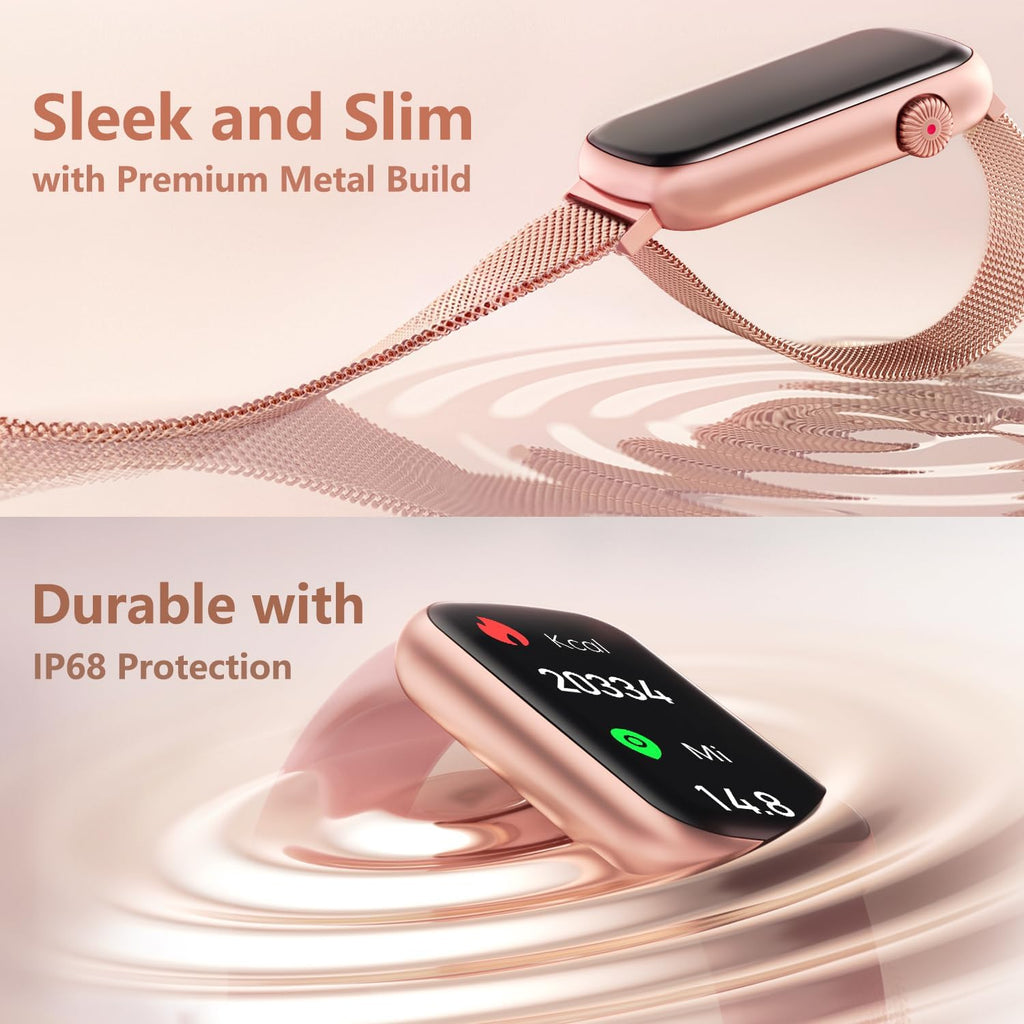 Slim Fitness Tracker with Blood Oxygen, Blood Pressure, 24/7 Heart Rate and Sleep Tracking, IP68 Waterproof Activity Trackers and Smart Watches with Step Tracker, Pedometer for Women Men