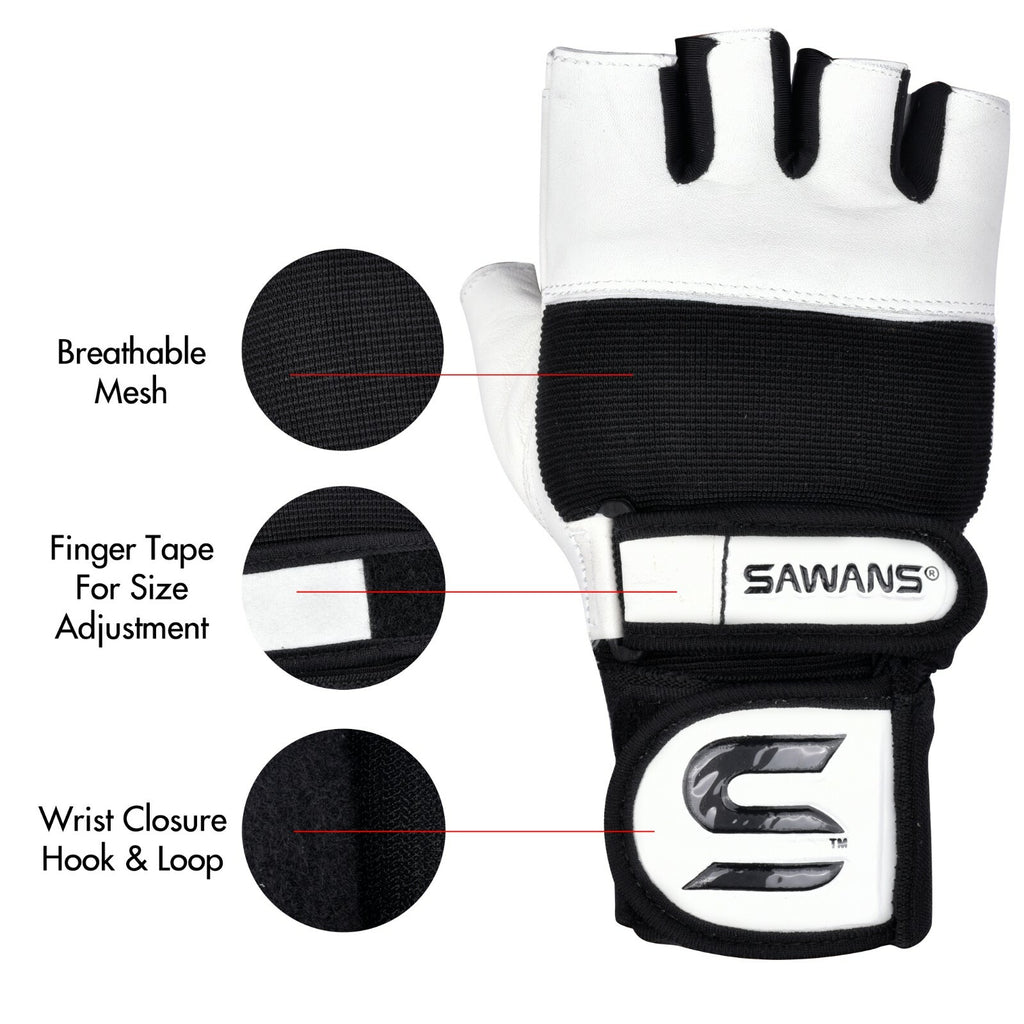 SAWANSÂ® Gym Weight Lifting Gloves Leather Training Straps Body Building Workouts