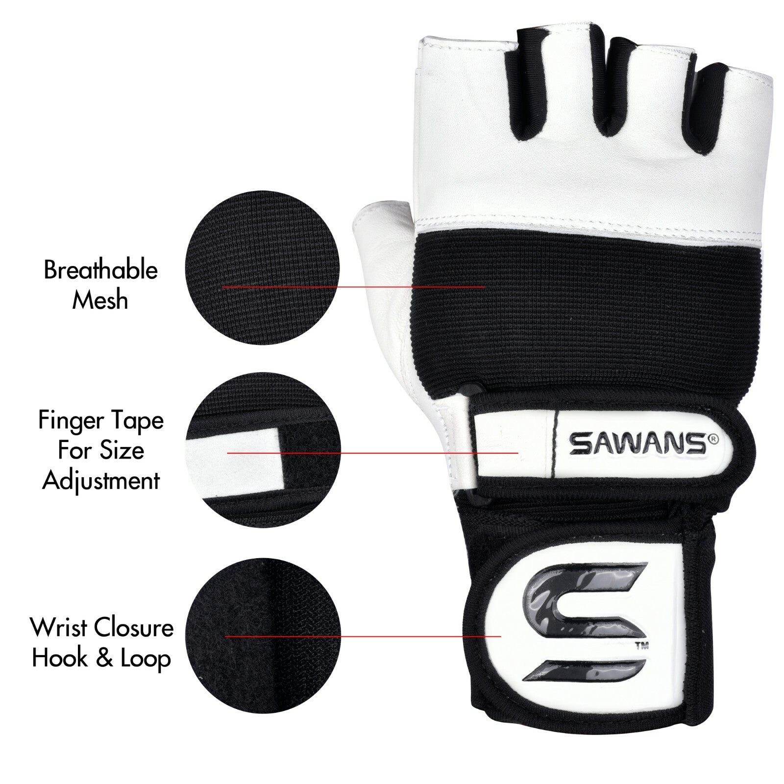 SAWANSÂ® Gym Weight Lifting Gloves Leather Training Straps Body Building Workouts