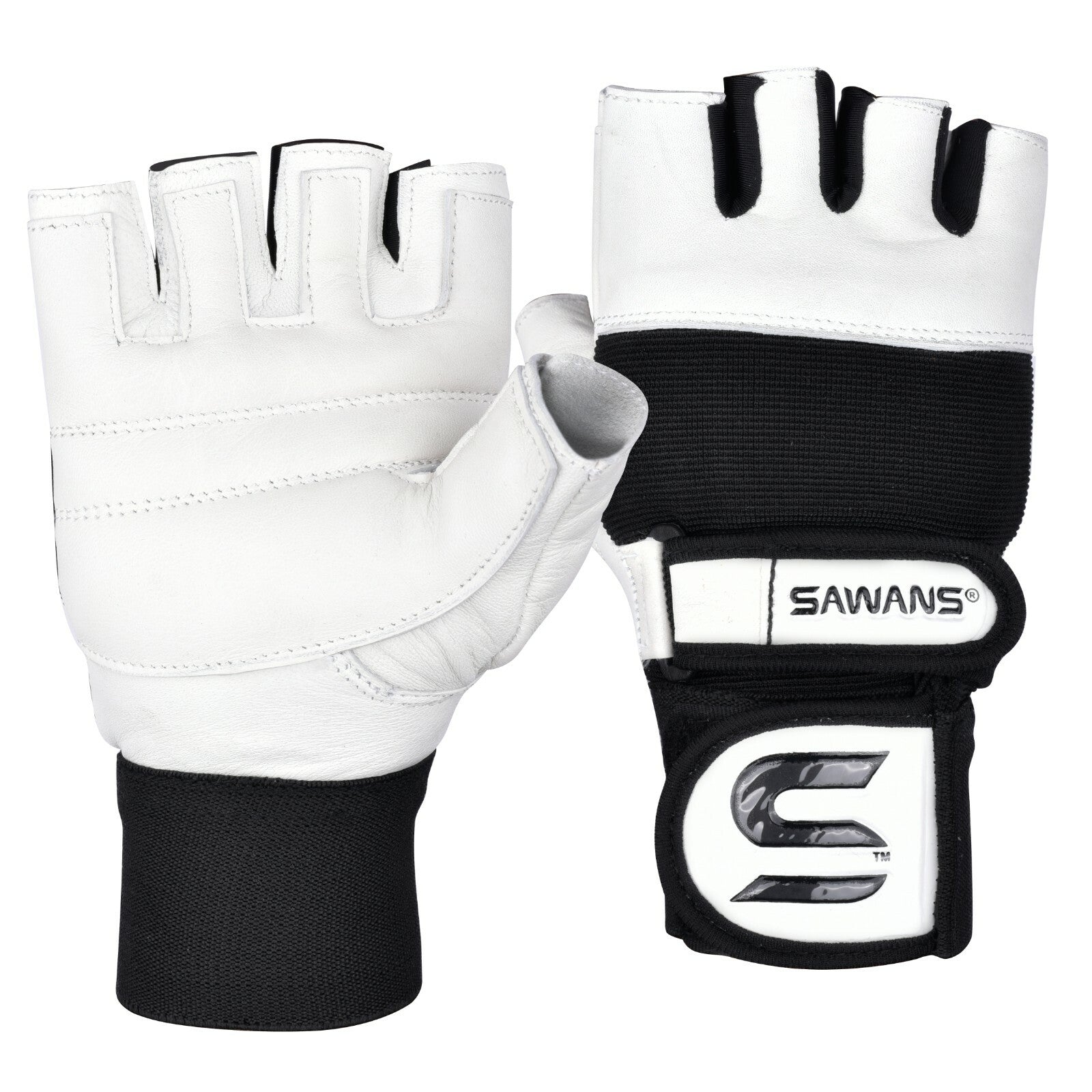SAWANSÂ® Gym Weight Lifting Gloves Leather Training Straps Body Building Workouts