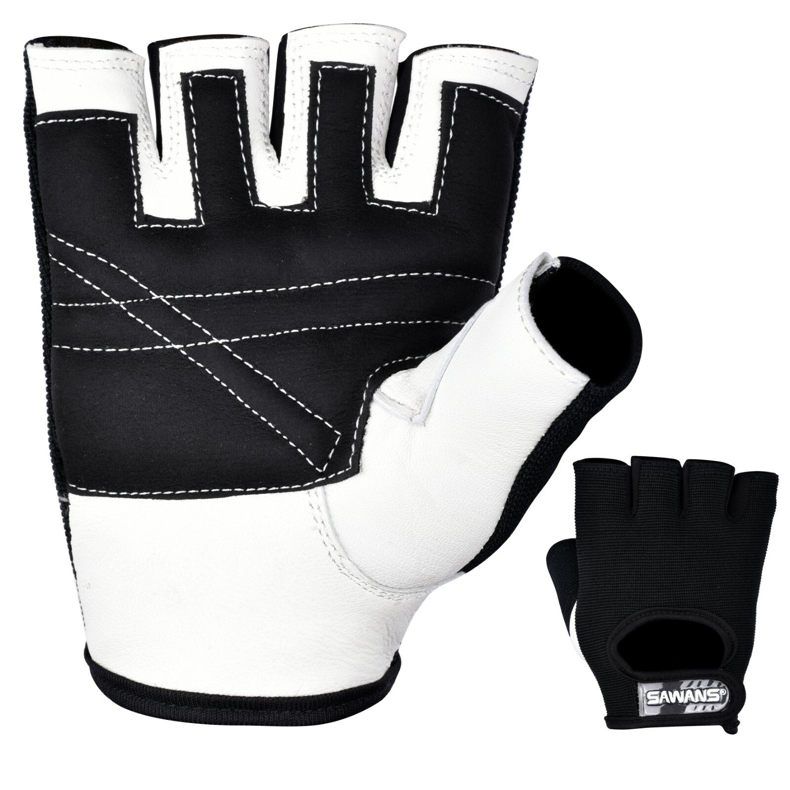 SAWANSÂ® Gym Weight Lifting Gloves Leather Training Straps Body Building Workouts