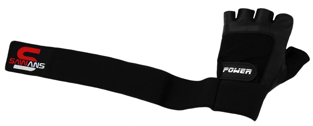 SAWANSÂ® Gym Weight Lifting Gloves Leather Training Straps Body Building Workouts