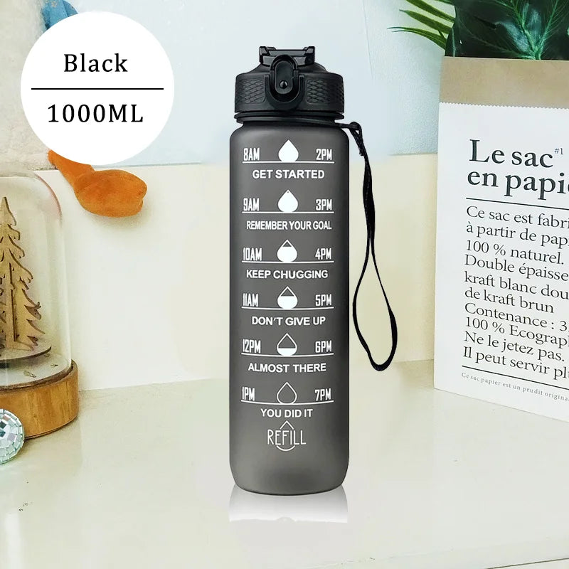 Water Bottle Motivational Sport Water Bottle Leakproof Drinking Bottles Outdoor Travel Gym Fitness Jugs for Kitchen