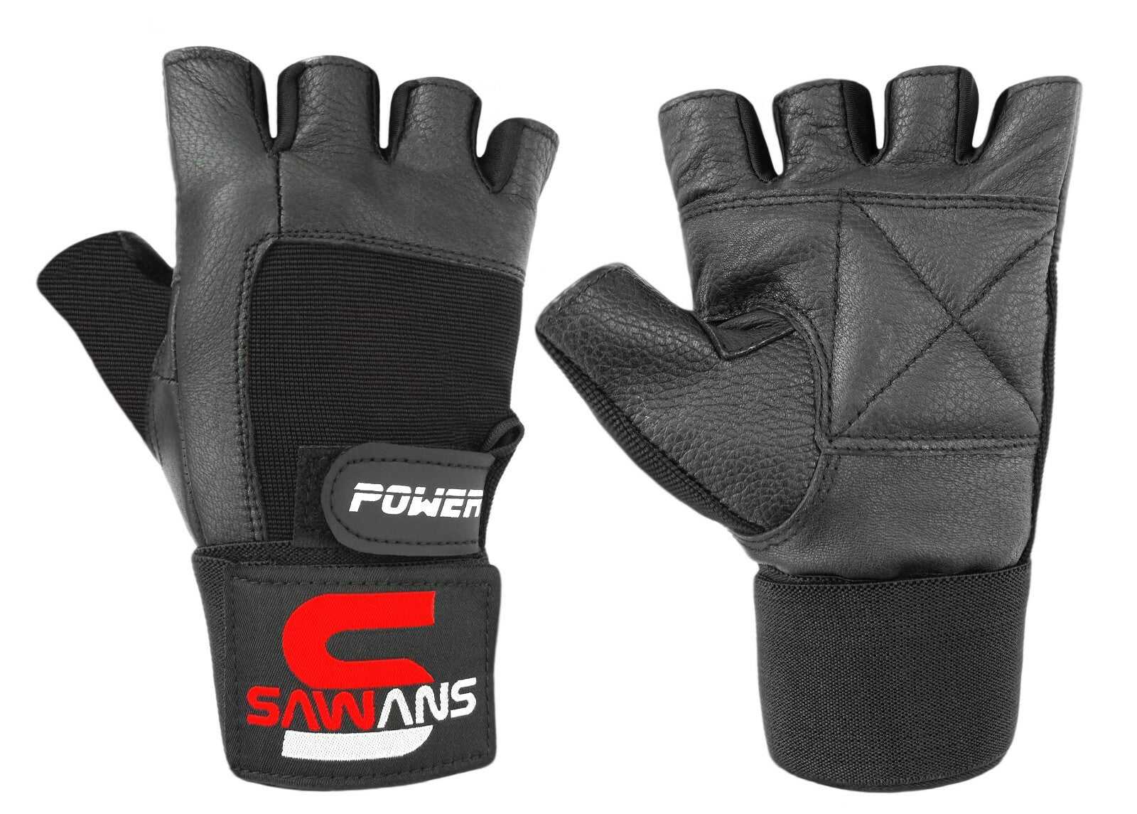 SAWANSÂ® Gym Weight Lifting Gloves Leather Training Straps Body Building Workouts
