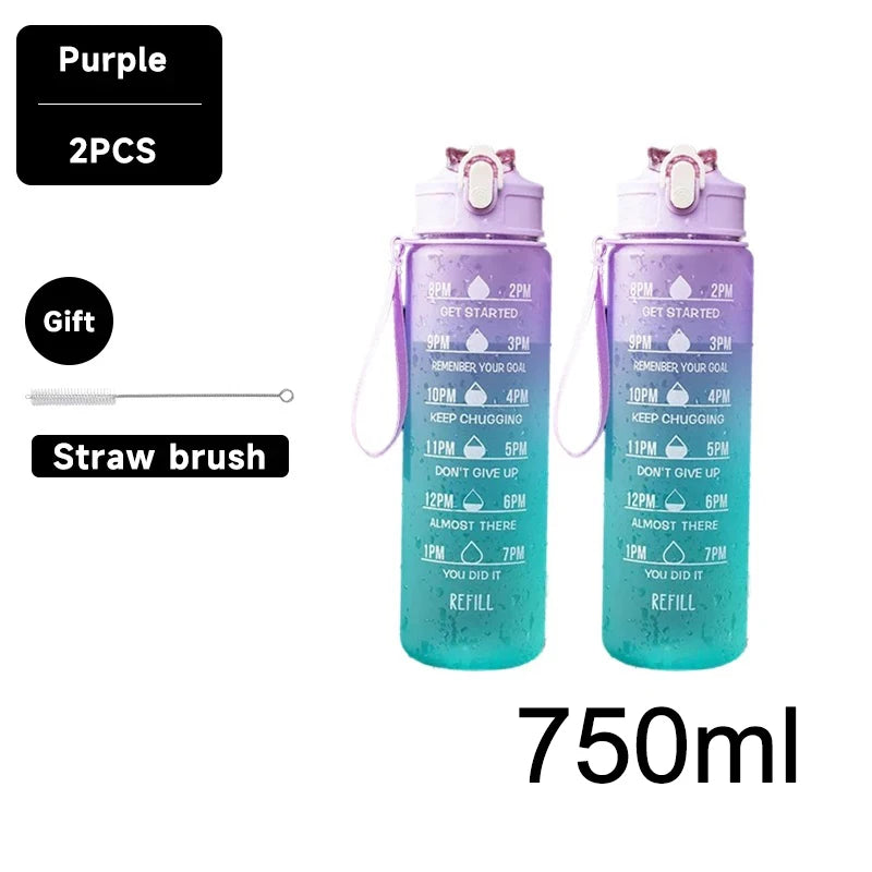 Water Bottle Motivational Sport Water Bottle Leakproof Drinking Bottles Outdoor Travel Gym Fitness Jugs for Kitchen
